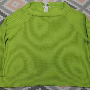 Like New AVALIN Green 3/4 Sleeve Woven Sweater